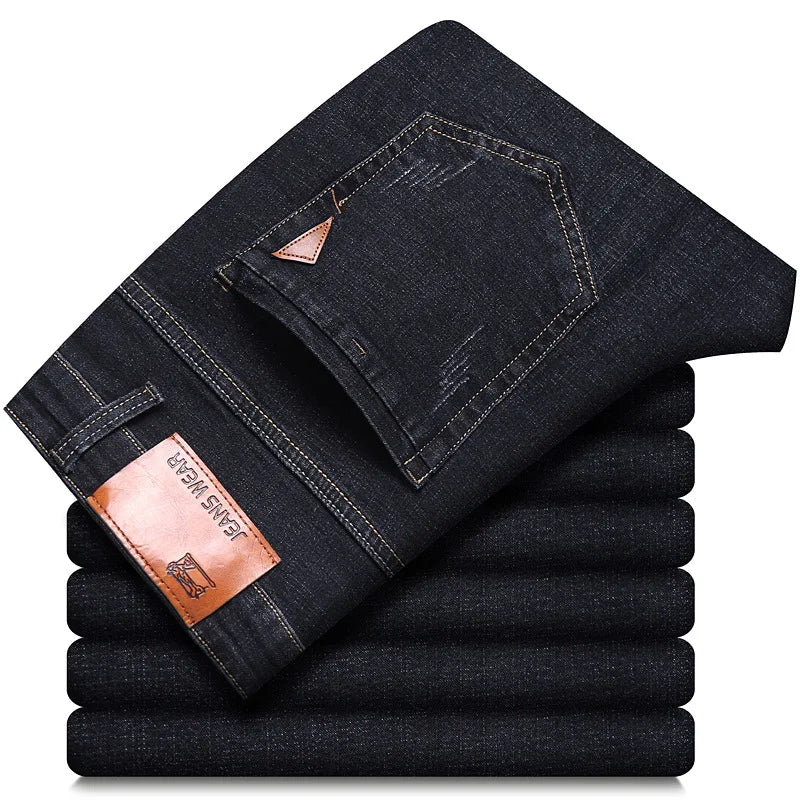 Summer Thin Men's Elastic Cotton Jeans Fashion Blue | SAMAG