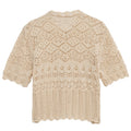 Embroidery Lace Blouse Cover Up Top Short Sleeve Button | SAMAG