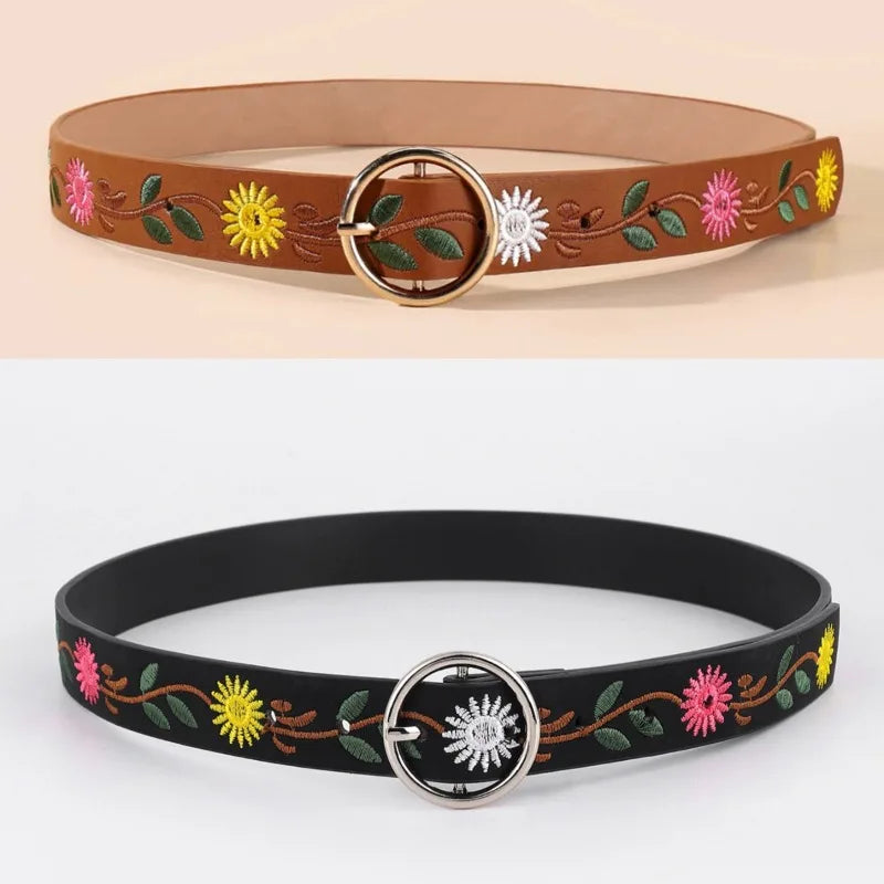 Stylish Niche and Trendy Embroidered Premium Belt Chinese - Style Retro Patterns with Unique Pin Buckle - Visuel 4 | SAMAG