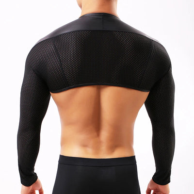 Men Long Sleeves Arm Shapers Tops Back Shoulder Faux | SAMAG