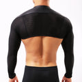 High Quality Men Long Sleeves Arm Shapers Tops Back Shoulder Faux Leather Tops For Men