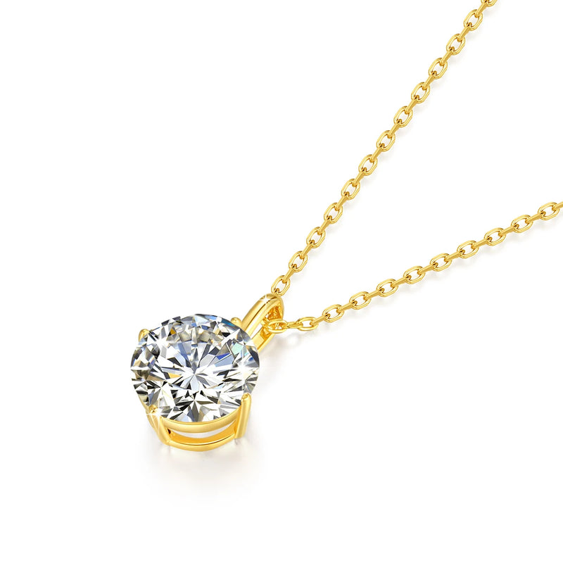 Hot Sale 100% Real 14k AU585 Gold Pendant D Color Moissanite Necklace For Women 0.5ct/1ct/2ct/3ct Luxury Engagement Jewelry