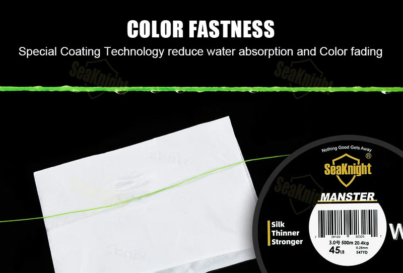 SeaKnight Brand W8 II Series Fishing Line 8 Strands 500m 300m anti-UV anti-saltwater Coating, Multifilament PE Line Braided Wire