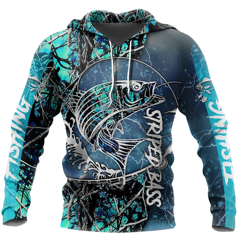 Funny 3D Fish Print Hoodies For Men Outdoor Go Fishing Sweatshirts Autumn and Winter Casual Pullover Fashion - View 2 | SAMAG