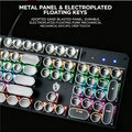 Steam Punk HJK920 Mechanical Wired Keyboard with Plated Keycaps Qing Axis for Esports Gaming - Durable Gaming Keyboard