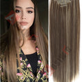 18-32Inch 16 Clips in Hair Extensions Long Straight Hairstyle Synthetic Blonde Black Hairpieces Heat Resistant False Hair Daily
