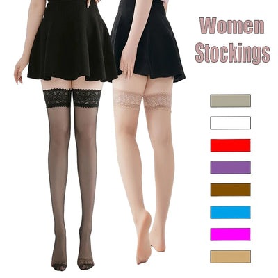 1pair Women Stocking Floral Lace Over Knee Thigh | SAMAG