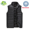 Men Winter Down Vests Mens waterproof Fashion Casual Down Sleeveless Vest Jackets Mens Autumn Couple Lightweight Work Waistcoat