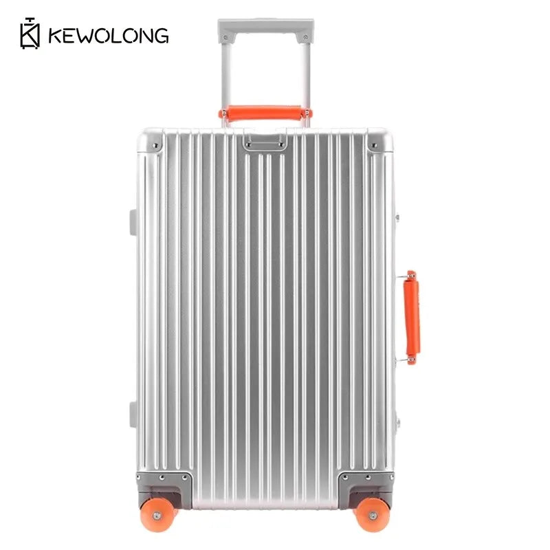 Full Aluminum Magnesium Alloy Suitcase 20 29 Inch - Durable Metal Check-in Luggage with TSA Lock, Large Capacity Carry On