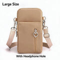 Waterproof Nylon Mini Crossbody Phone Bag for Women Heart Metal Zipper Multi Compartment Shoulder Arm Bag Phone Purse Wallet