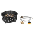 21000W Portable Butane Camping Stove Outdoor Burner with 2 Adapters Gas Stove Propane Portable Stove for Outdoor Frying Boiling