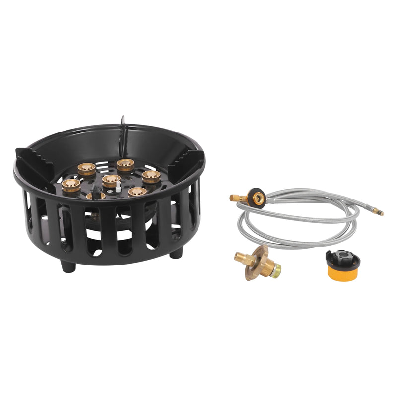 21000W Portable Butane Camping Stove Outdoor Burner with 2 Adapters Gas Stove Propane Portable Stove for Outdoor Frying Boiling