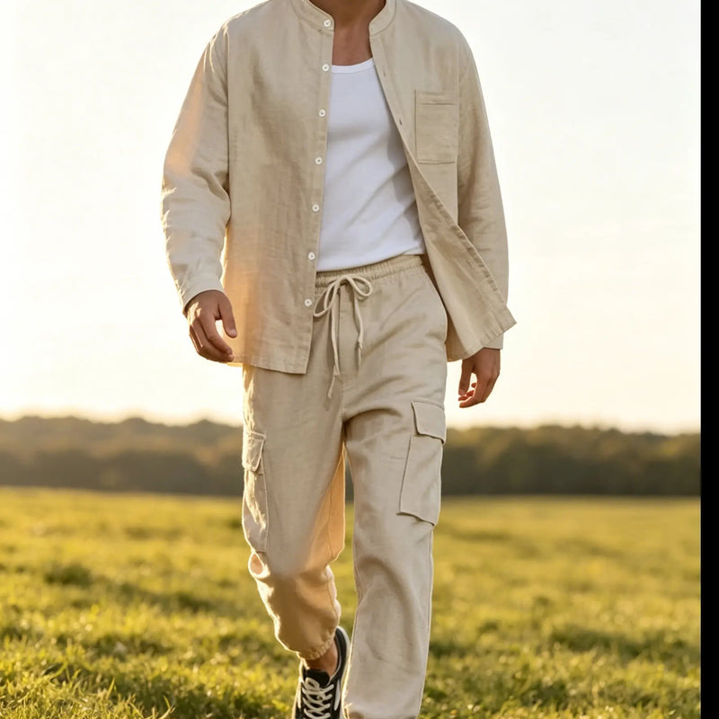Men's Cotton Linen Summer Suit Lightweight Breathable | SAMAG