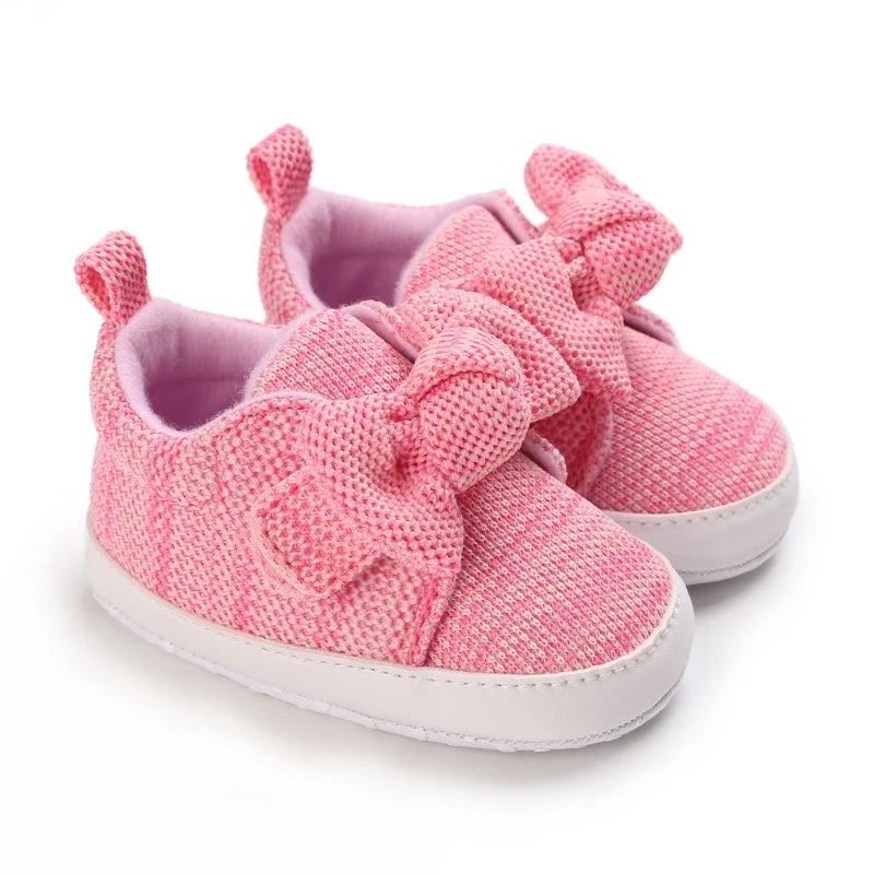 0-18M Baby Shoes Infant Pre-Walker Shoes, Cute Pink Theme Casual Flat Shoes, Soft Sole Lightweight Comfortable for Girls