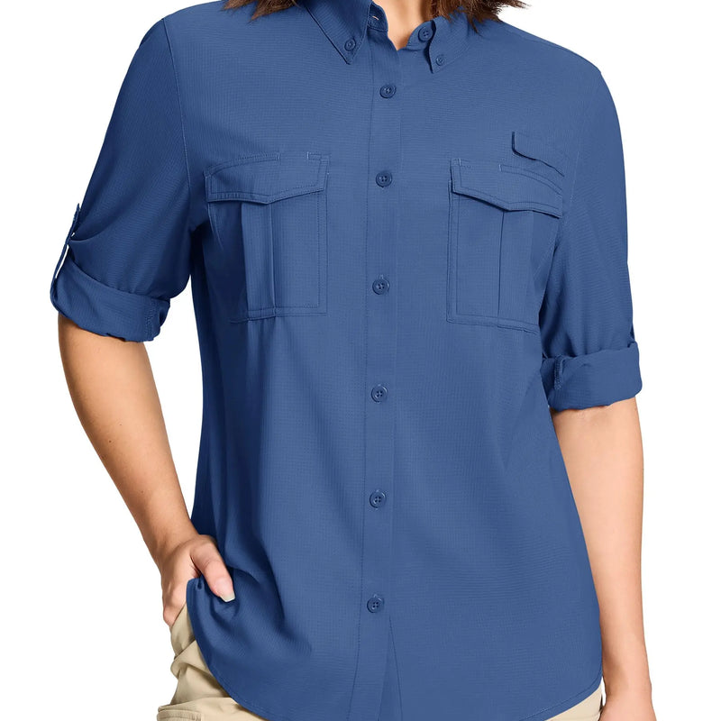 TACVASEN Women's UPF50+ Quick Dry Hiking Fishing Blouse - View 11 | SAMAG