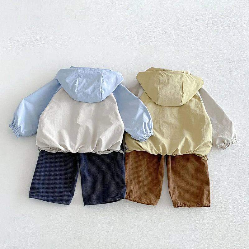 1-6Y Kids Casual Sets And Outfits Boys Color-block Hooded | SAMAG