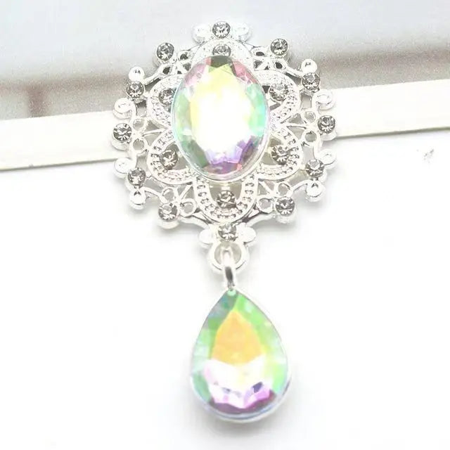 New 25 * 45 mm Alloy Flower Board Rhinestone Pendant DIY - View 8 | SAMAG