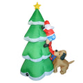 7 FT Outdoor Garden Dog Humorously Trying to Pull the Pants Off Santa Inflatable Christmas Tree Party Decoration