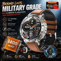 2026 New Military TANK 1400mAh Battery Smart Watch IP68 Waterproof LED Flashlight Heart Rate Sports tracker SOS Smart Watch Men