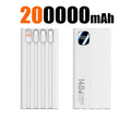 140W 200000mAh Power Bank Large Capacity 4 In1 Cables Intelligent Digital Display Light Portable Powerbank For iPhone Huawei New