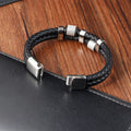 Charm Braid Rope Bracelet For Men Stainless Steel Magnetic Buckle Genuine Leather & Bangles Male Female - Visuel 4 | SAMAG