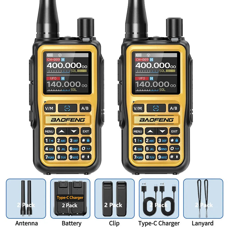 BAOFENG UV-5R Mini Walkie Talkie Bluetooth Programming Frequency Dual PTT Type-C Charging AM FM Long Range Two Way Radio