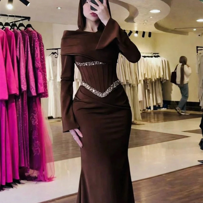 Contessa Custom Modest Mermaid Evening Dress Long Sleeve | SAMAG