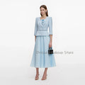 Customized Cocktail Dress Light Sky Blue 3/4 Sleeves | SAMAG
