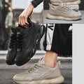 Men's Sports Shoes Trendy Flat Heel Low-top Soft-soled Round Toe Lace-up Large Size New High-quality Solid Color Running Shoes