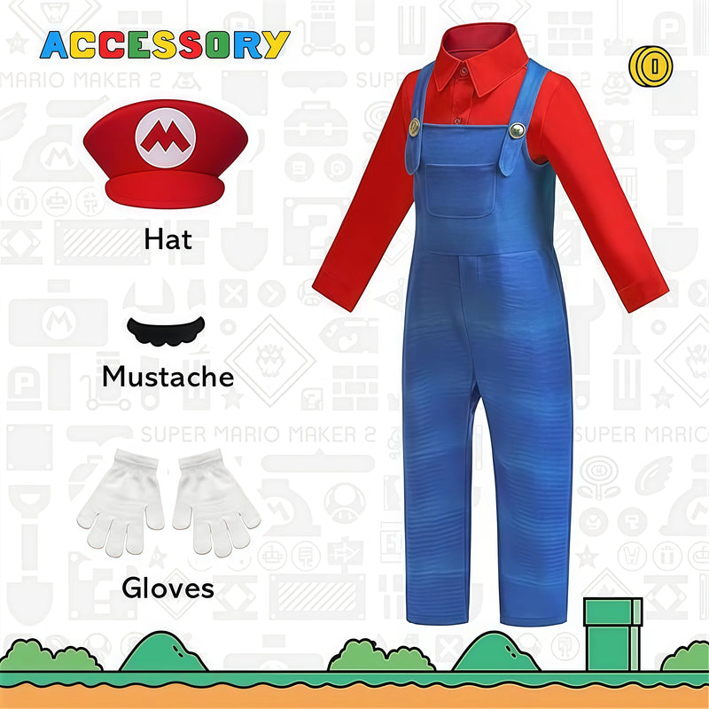 Anime Luigi Bros Game Cosplay Costume Boys Shirt Overall - View 5 | SAMAG