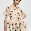 LIMO Women Sheer Organza Polka Dot Blouse Loose Short - View 6 | SAMAG
