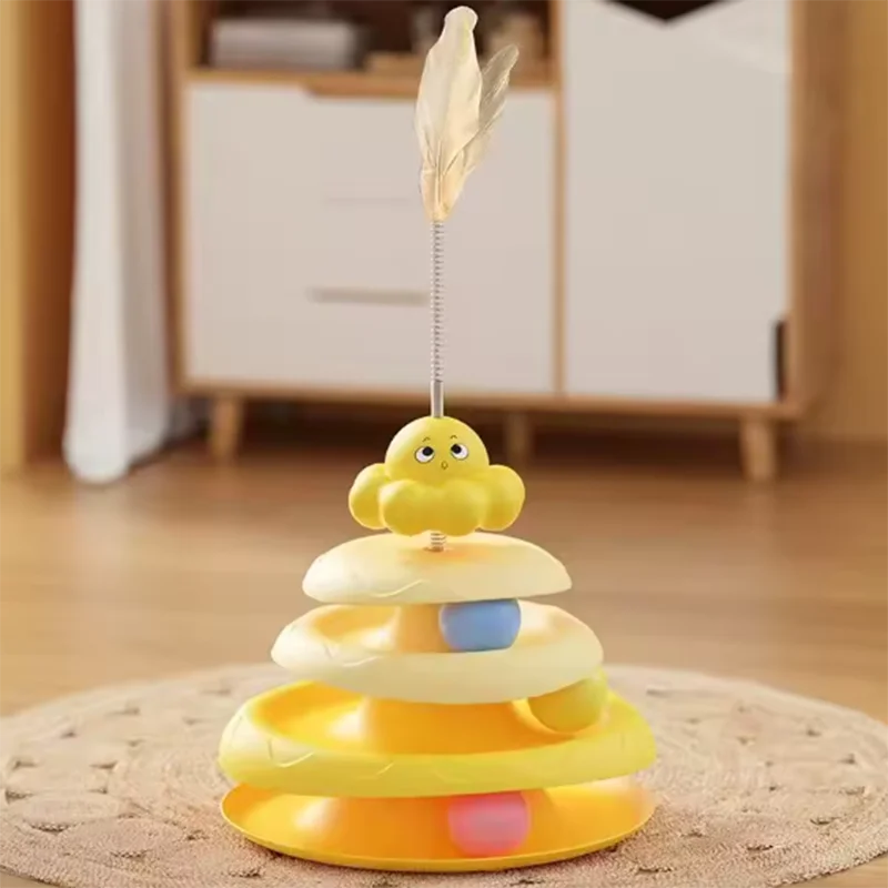 Pet Three-layer ball cat Turntable Octopus-shaped teasing cat stick to relieve boredom toys Fun Puzzle Game pet supplies