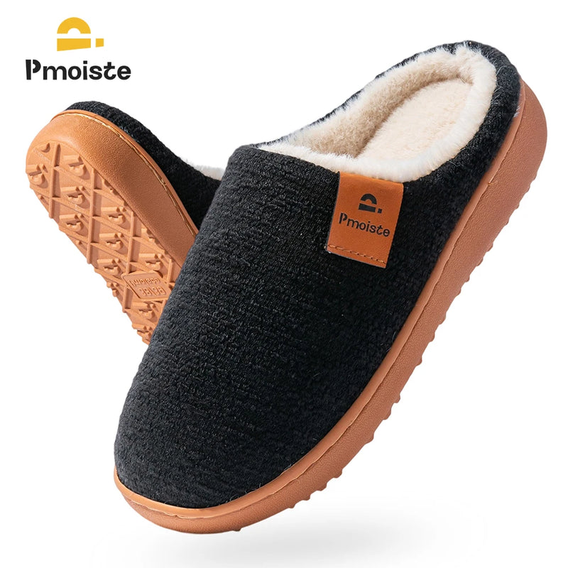 Winter Women's Slippers TPR Sole anti Slip Soft Knit Home Shoes Comfortable and Warm Indoor Casual Shoes