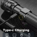 Aluminum Alloy Rechargeable LED Flashlight With Power Display High Power Torch Light Outdoor Waterproof Camping Lantern