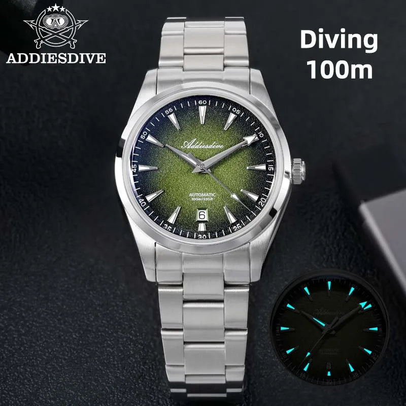 ADDIESDIVE 2026 New Fashion Mechanical Watch BGW9 Super Luminous Waterproof 100M New Men's Luxury Stainless Steel Watches AD2527