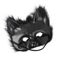 Faux Fur Fox Mask Furry Half Face Animal Cat Mask Halloween Cosplay Party Costume