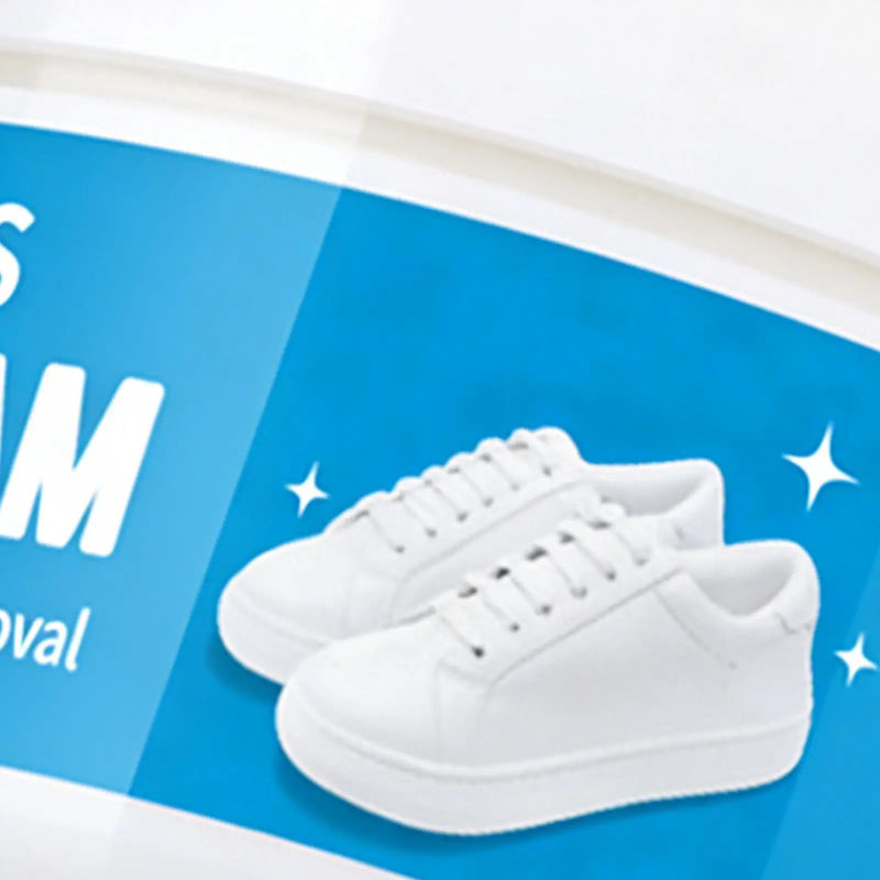 NEW White Shoe Cleaner Long-Lasting Cream With Sponge Nourishing Shoe Cleaning Stain Treater For Rubber Canvas Sole Stain