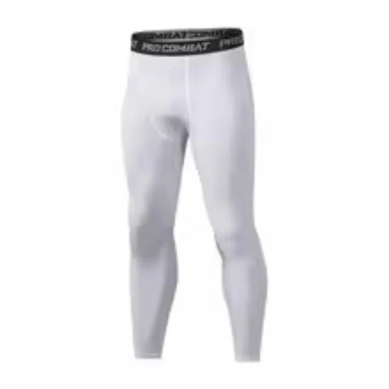 Men's Leggings Compression Pants Sports Leggings Basketball Quarter Shorts Quick Drying Running Training Stretch Fitness Pants