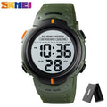 SKMEI 1560 Mens Digital 100M Waterproof Wrist Watch  Men 2 Time 10 Year Battery Alarm Clock reloj hombre Sport Fitness Watches