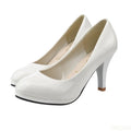 Women's New Fashion Shoes Ladies shallow mouth Leather shoes Elegant Round Toe High heels Female Wedding Party Pumps mujer