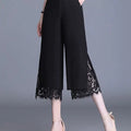 Summer Thin Chiffon Wide Leg Pants Women's Lace Splice | SAMAG