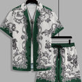 Men's Retro Baroque Floral Print Two-Piece Set | SAMAG