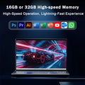 Lightweight 15.6" Laptop Intel 6500Y 32GB RAM 2TB SSD 5000mAh Windows 11 Backlit Keyboard Fingerprint for Business & Gaming