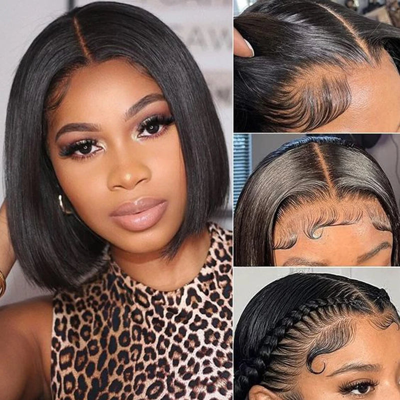 13X6 Hot Sale Glueless Wigs 13x4 Short Bob Bone Straight Best 100% Human Hair Wig for Women Ready To Wear Go Lace Frontal Wigs