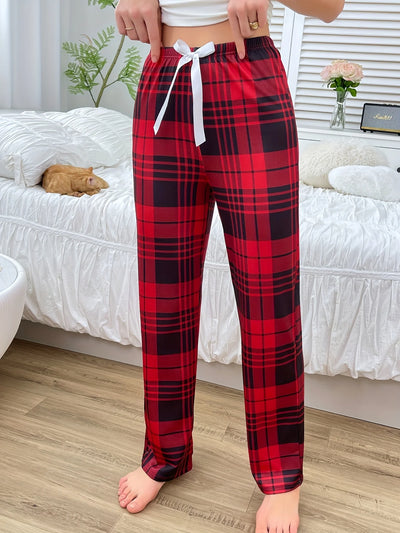 Single Pair of Autumn Women's Pajamas, Casual Plaid | SAMAG