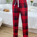 Single Pair of Autumn Women's Pajamas, Casual Plaid | SAMAG