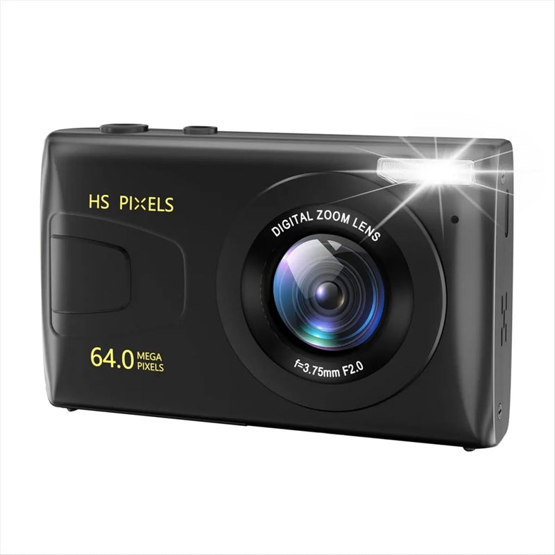 Digital Camera, 4K Children Camera for Photography, 64MP MP3 Player Camera, 2.8Inch IPS Screen, Auto Focus (Black)