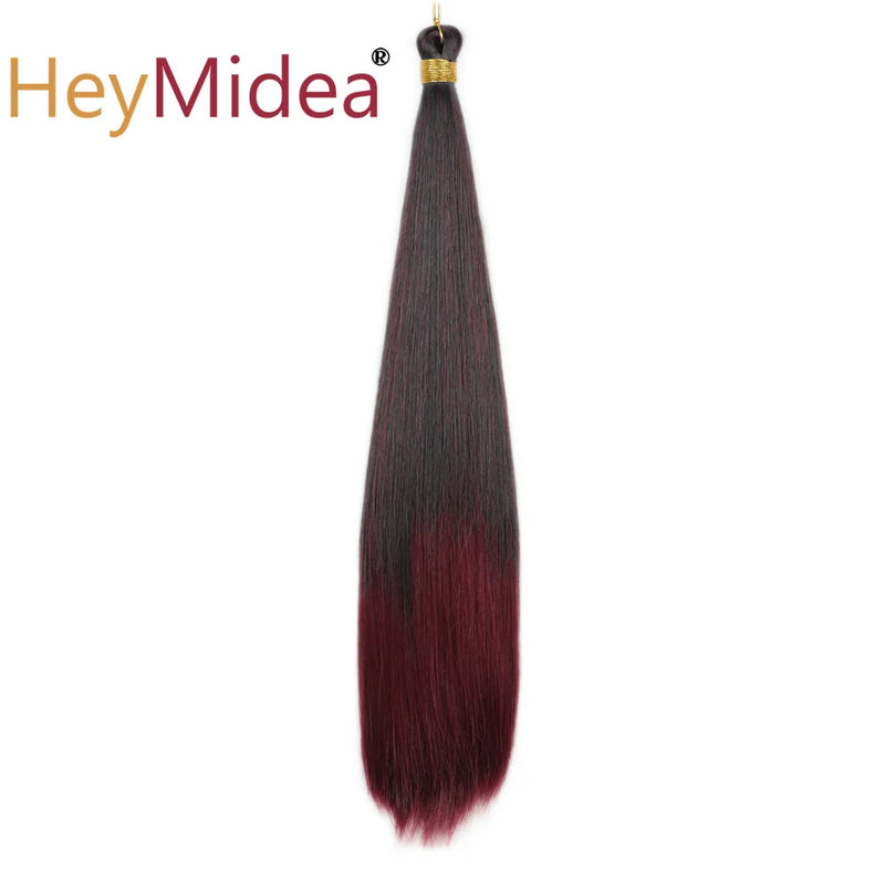 22-28Inch Straight Pony Hair Bundles Crochet Braids Hair Silky Colorful Synthetic Braiding Hair Ombre Synthetic Hair For Women
