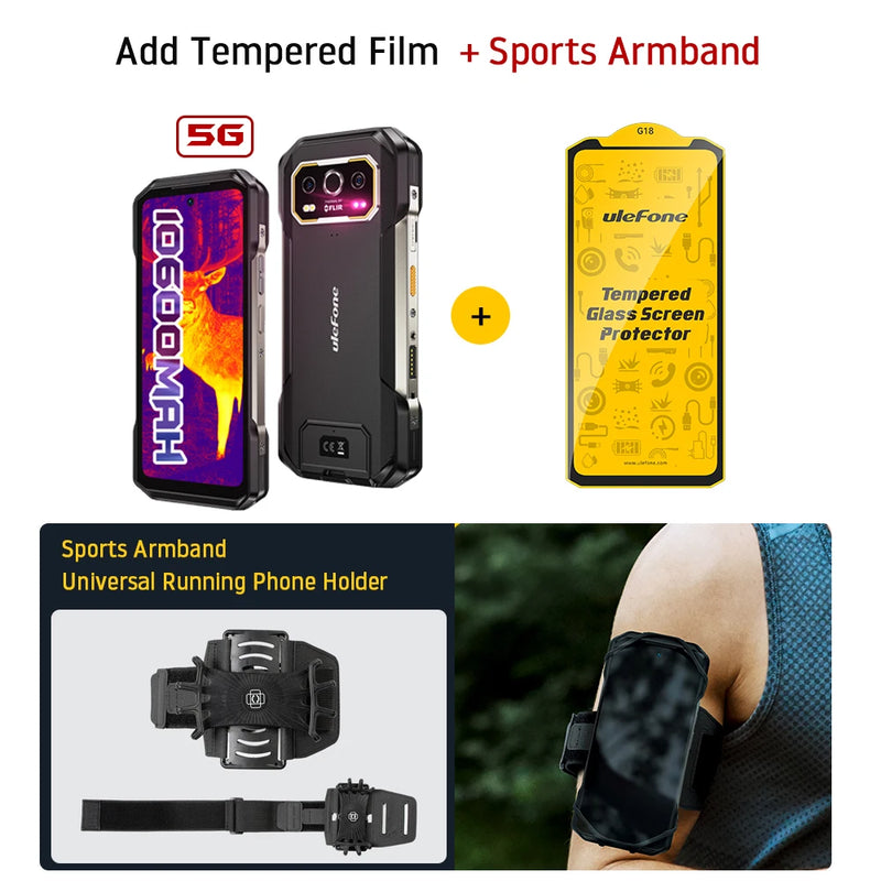 Ulefone Armor 27T Pro+ 5G Rugged Phone 10600mAh Smartphone Android 15 50MP+64MP Night Camera 6.78" Up to 24GB RAM+256GB ROM NFC