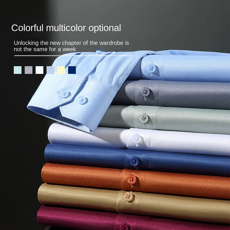 Long sleeved shirt for men's business casual orange | SAMAG